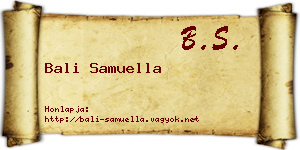 Bali Samuella névjegykártya
